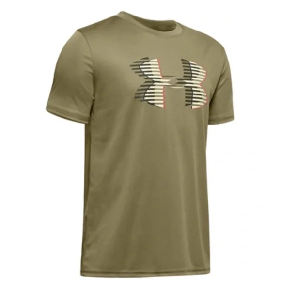 🆕 Under Armour Boys Olive Green Tee Shirt - Picture 2 of 6